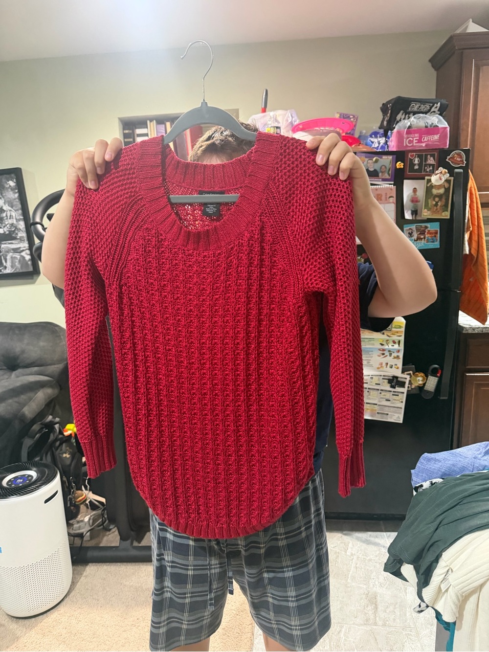 Calvin Klein Women's Red Cable Knit Sweater